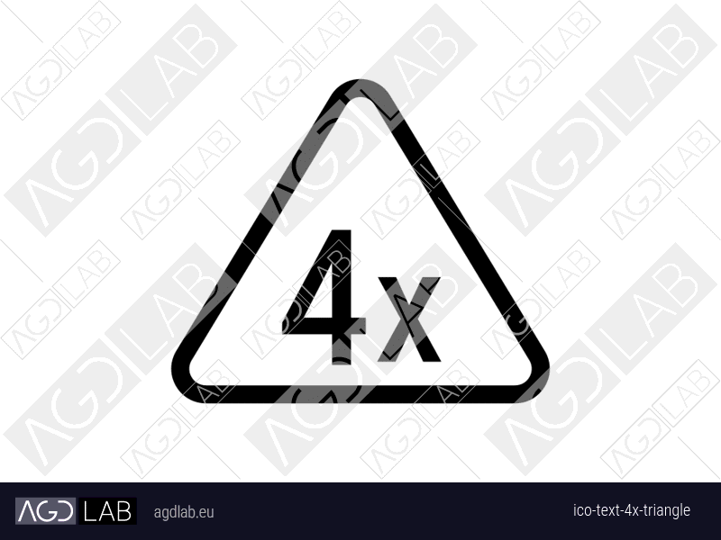 Text 4x triangle icon