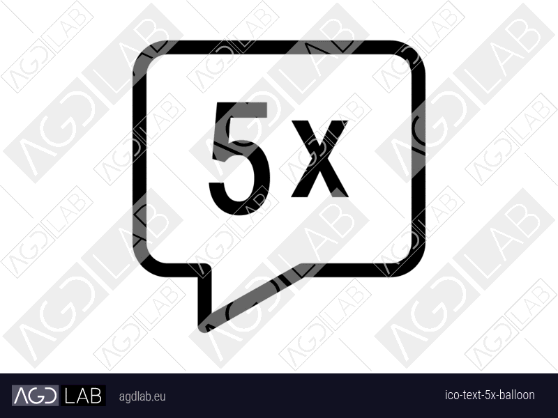 Text 5x balloon icon