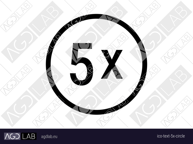 Text 5x circle icon