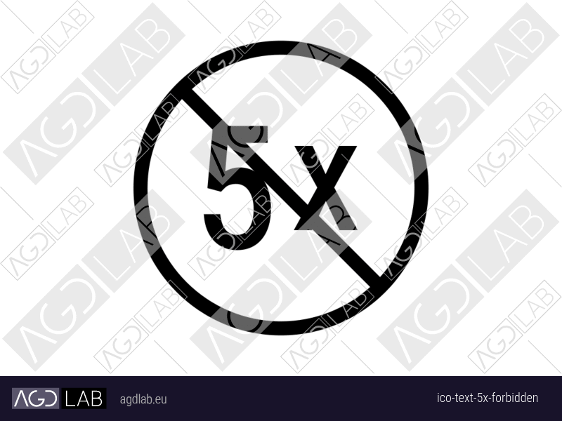Text 5x forbidden icon