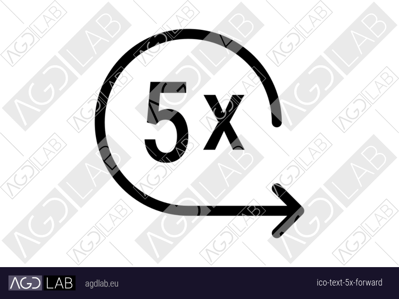 Text 5x forward icon