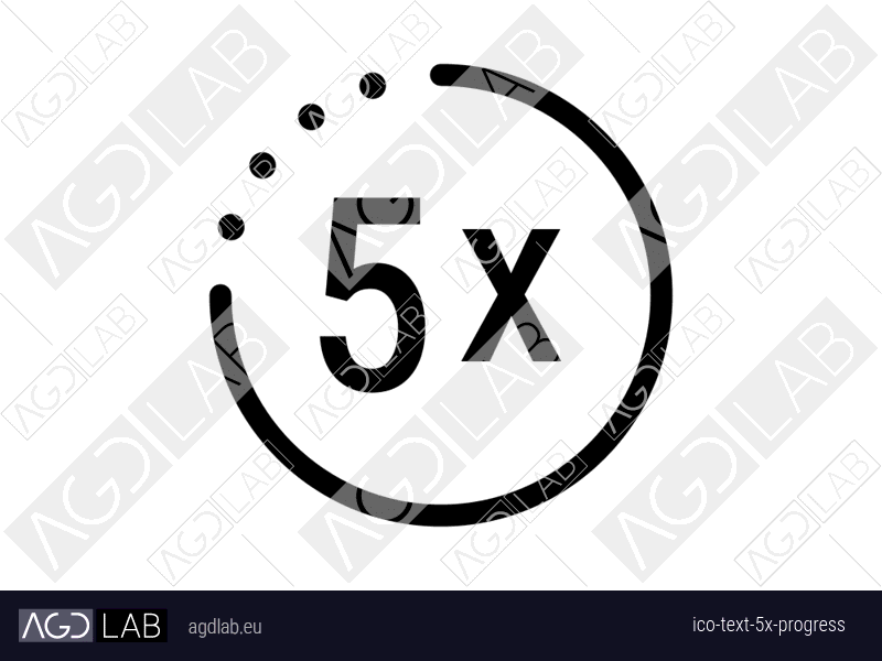 Text 5x progress icon