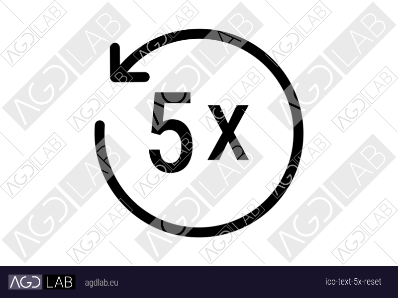 Text 5x reset icon
