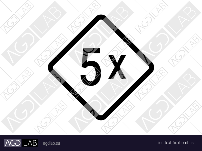 Text 5x rhombus icon