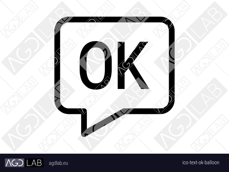Text OK balloon icon