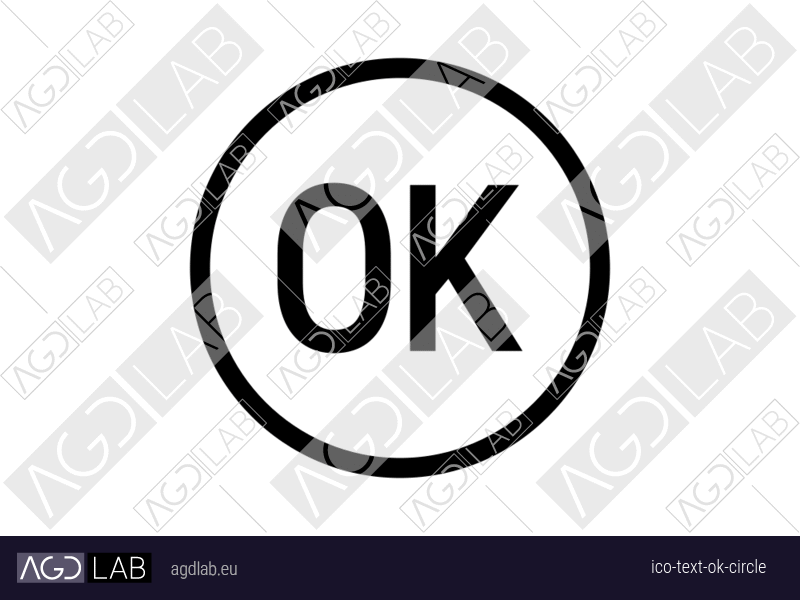 Text OK circle icon