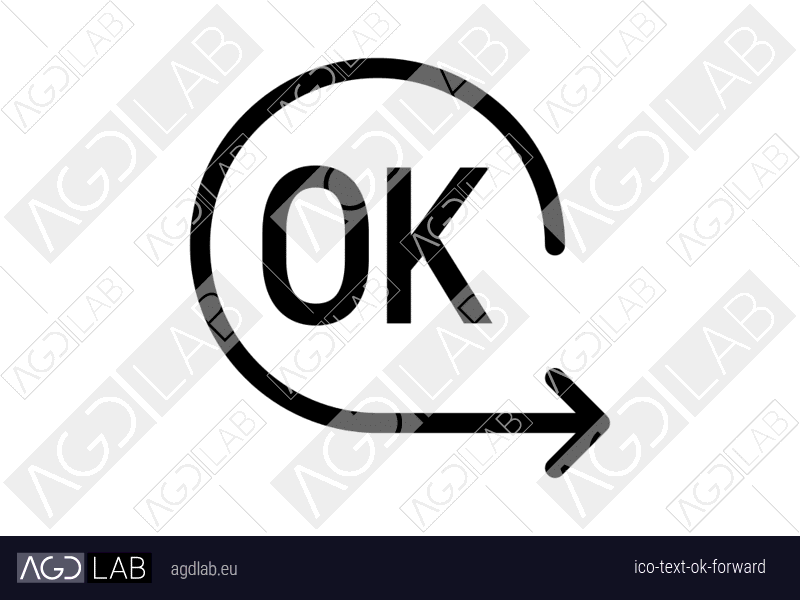 Text OK forward icon