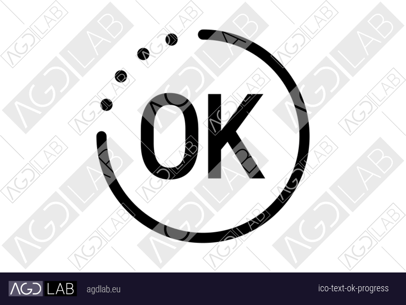 Text OK progress icon