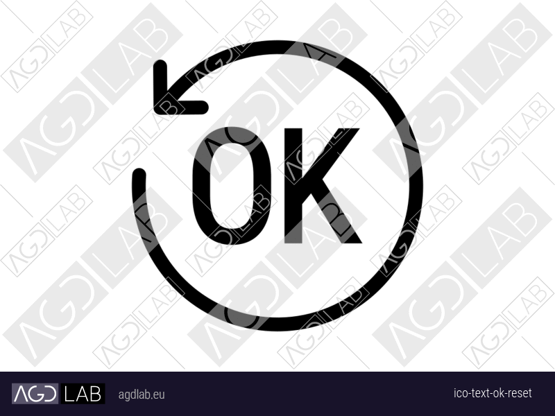 Text OK reset icon