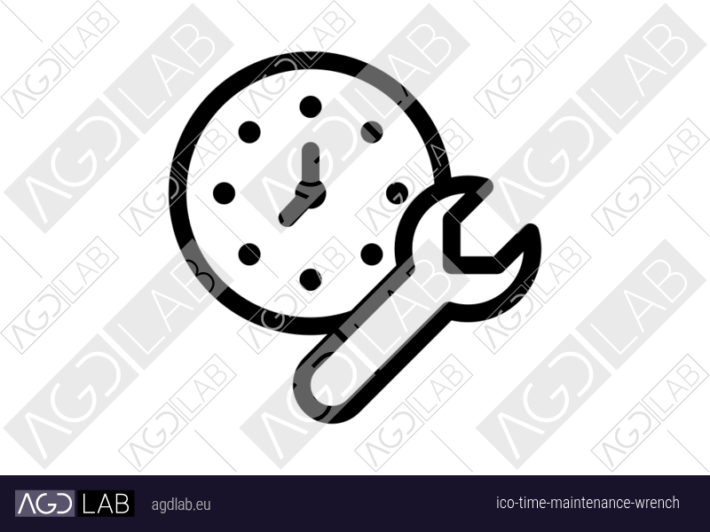 Time maintenance wrench icon
