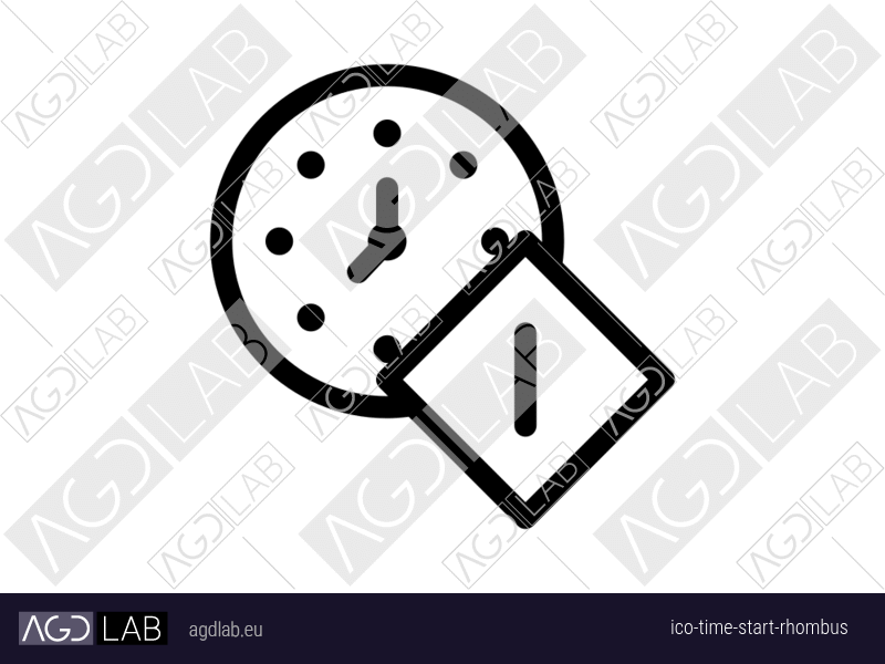 Time start rhombus icon