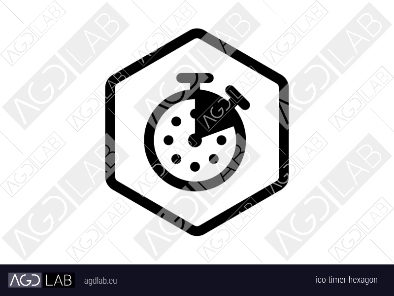 Timer hexagon icon