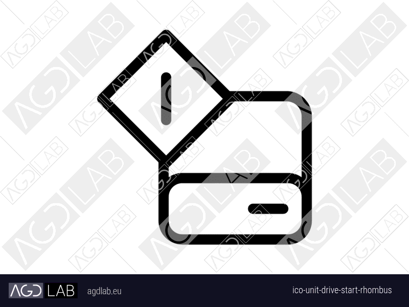 Unit drive start rhombus icon