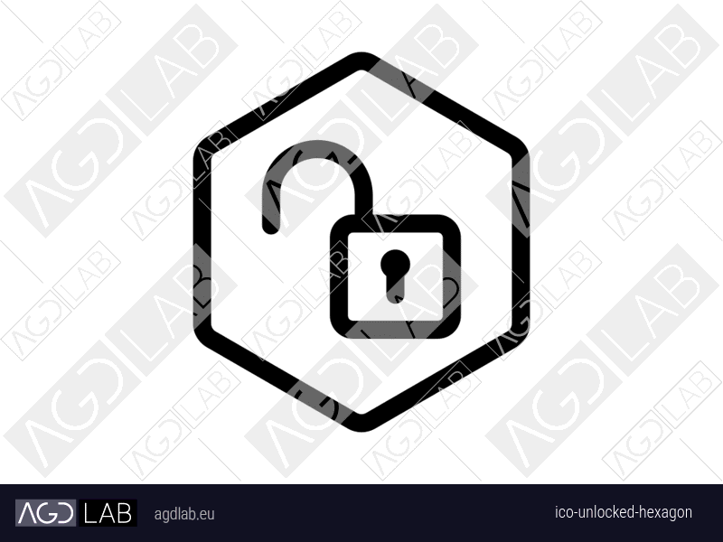 Unlocked hexagon icon