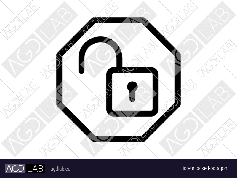Unlocked octagon icon