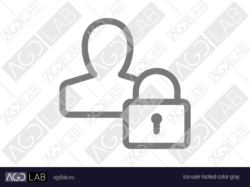 User locked color gray icon