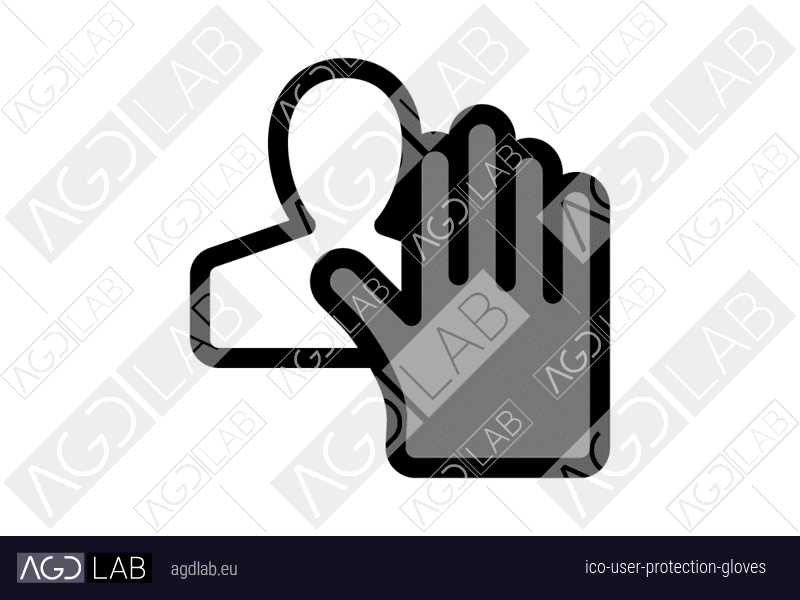 User protection gloves icon