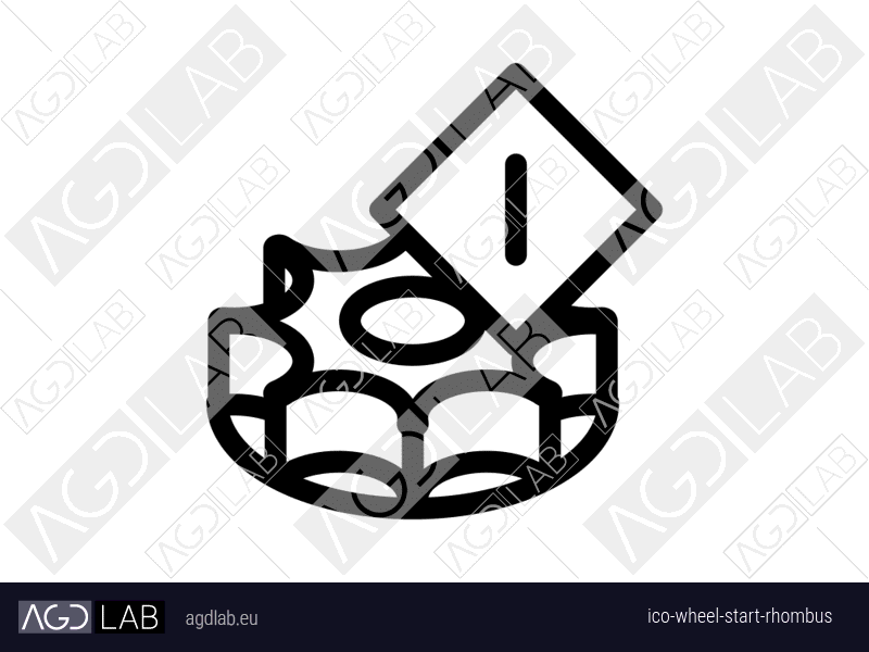 Wheel start rhombus icon