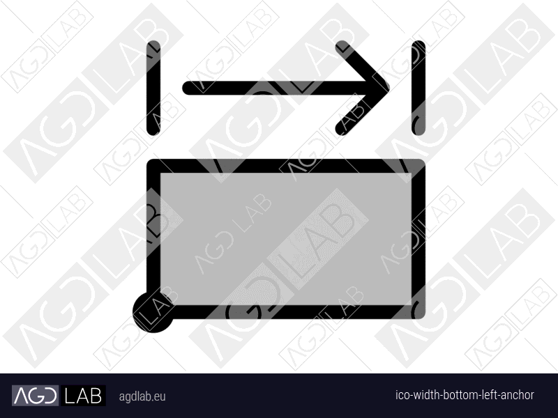 Width bottom left anchor icon